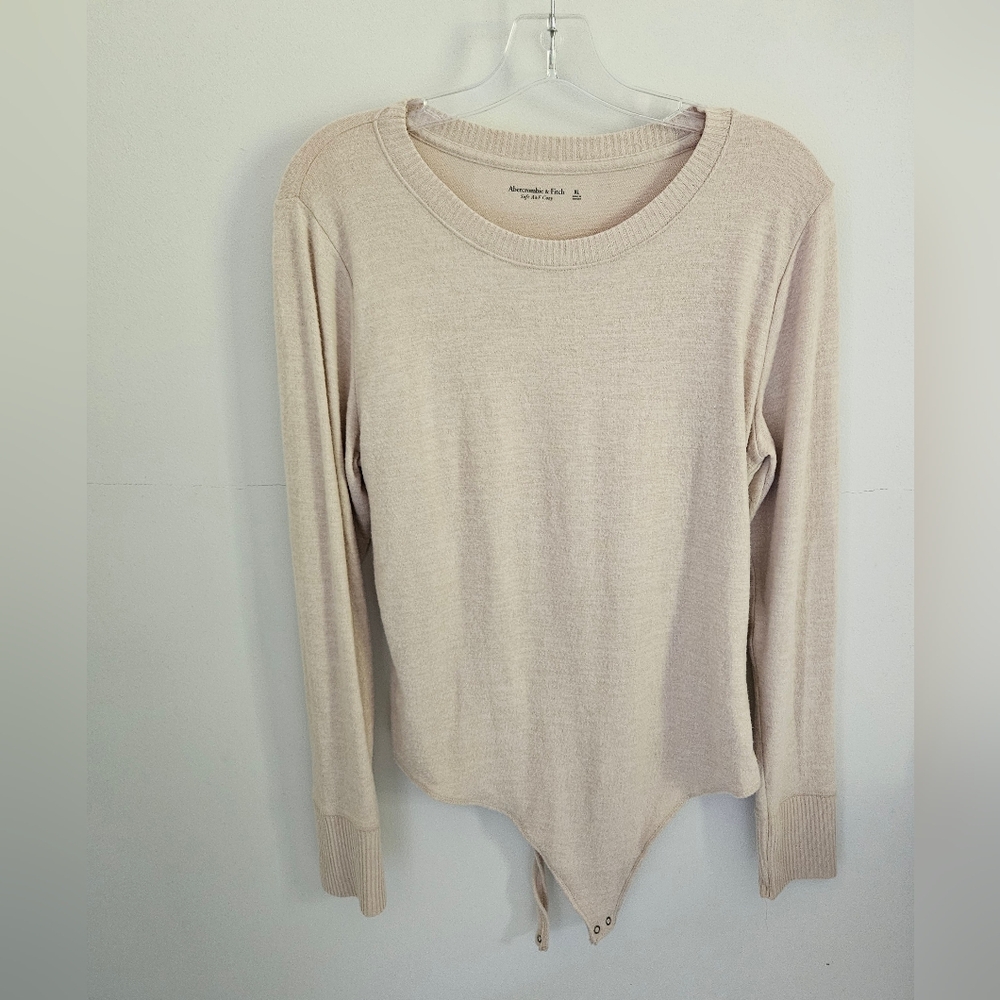 Abercrombie & Fitch Tan Bobysuit Long Sleeve Soft Cozy